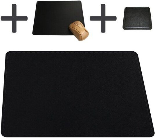 IMTC Schreibtischunterlage Set inkl. Mousepad + Untersetzer aus recyceltem Leder