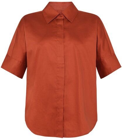 KnowledgeCotton Apparel Satinbluse mit kurzen Ärmeln ISLET aus Bio-Baumwolle