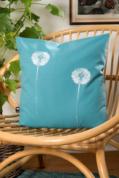 Hirschkind Bio-Kissenbezug 'Pusteblumen 40*40cm türkis