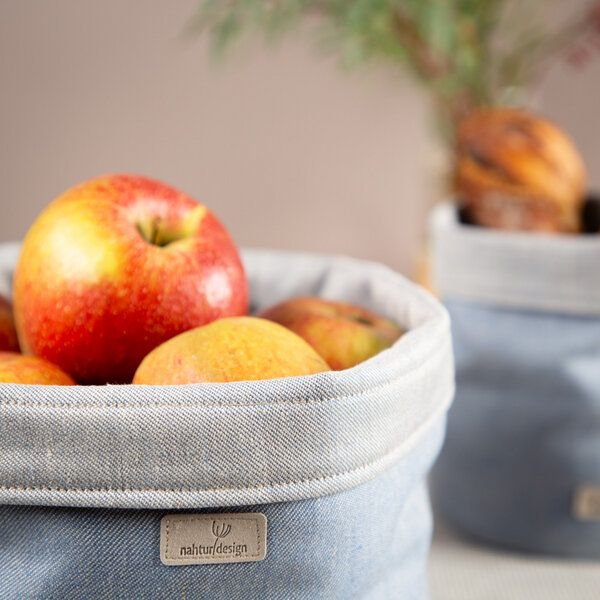 nahtur-design Brotkorb, Obstkorb oder Utensilo aus Bioleinen