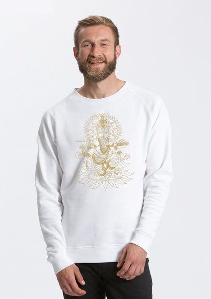 Peaces.bio - handbedruckte Biomode Bio Herren-Sweatshirt Ganesha