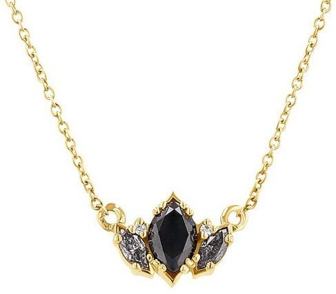 Eppi Halskette mit Salt and Pepper Diamanten in Marquise Form Everline