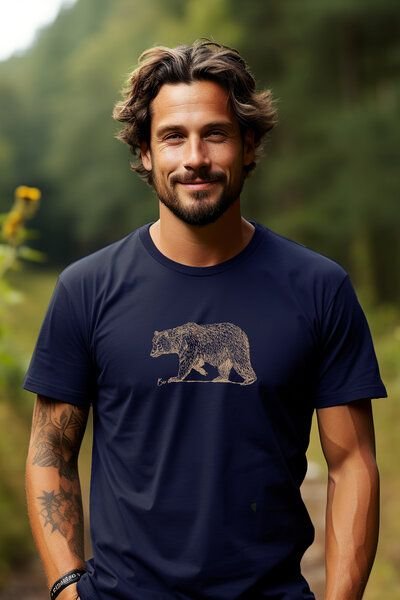 Kultgut Artdesign - Biofair - Leichtes Basic-Shirt / Golden Bär