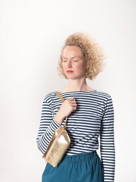 monday market Bauchtasche Luca aus Metallic-Leder