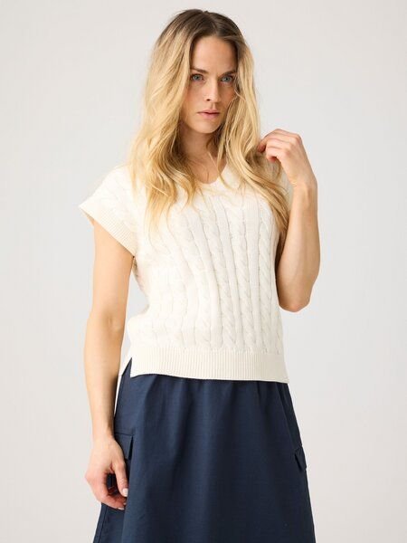 KnowledgeCotton Apparel Strick-Pullunder CABLE aus Bio-Baumwolle