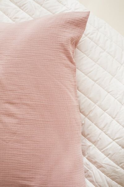 murmunto organics Bio-Bettwäsche SET, Bio-Musselin 40x80cm, 135x200cm, rose