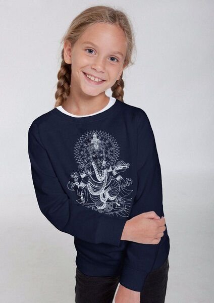 Peaces.bio - handbedruckte Biomode Bio-Kindersweatshirt "Ganesha"