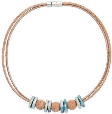 Kork-Deko Naturkork-Kette mit attraktiven Perlenelementen