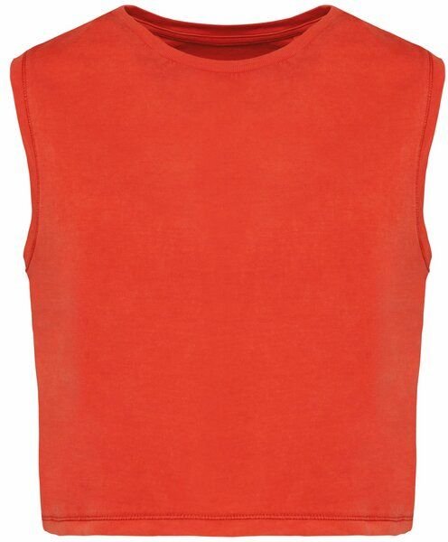 Greenspired Umweltfreundliches ärmelloses Cropped Damen-T-Shirt 165g/m²