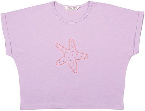 Cotokids Kinder T-Shirt GOTS-zertifiziert aus Bio-Baumwolle, lila mit Muschelmotiv, kurzarm – Walkiddy, weich & sommerli...