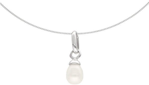 pakilia Silber Kette Tropf förmige Perle Fair-Trade und handmade