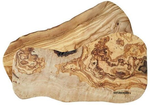 NATUREHOME Brotzeit-Sets Zwei Schneidebretter mit Naturkante Olivenholz Handarbeit versch. Größen