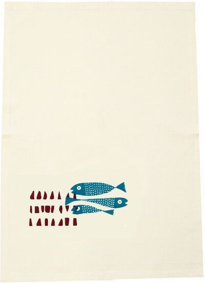 Thumbnail - Cherry Bomb Fische und Steine, Geschirrtuch Bio Baumwolle und Bambus, Handsiebdruck