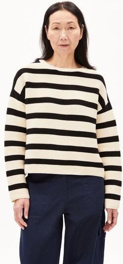 ARMEDANGELS MERINAA STRIPED - Damen Pullover Loose Fit aus Bio-Baumwolle