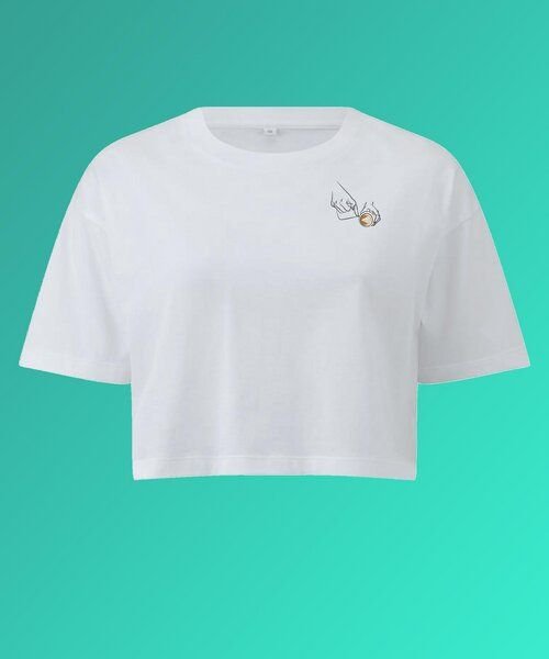 Coffee Fashion Latte Art | Besticktes Bio Baumwoll Crop Top