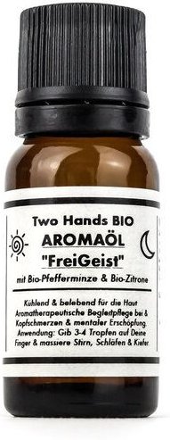 Two Hands BIO Aromaöl „FreiGeist“ mit Bio-Pfefferminze & Bio-Zitrone - Bio Vegan