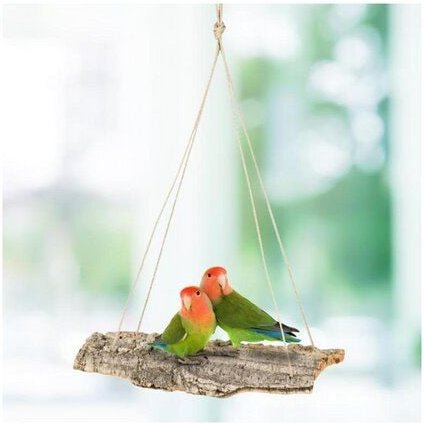 Kork-Deko Große Vogel-Schaukel für Volieren aus Naturkork-Rinde, flach 50x20 cm