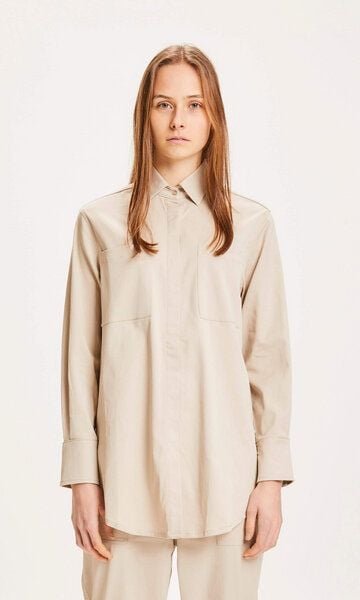 KnowledgeCotton Apparel Damen Workerbluse "JUNIPER" aus Tencel, Farbe Feather Gray