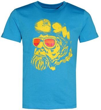 FÄDD Kinder T-Shirt Rundhals aus Bio-Baumwolle "Neon Hippster Hans" Blau