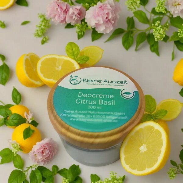 Kleine Auszeit Manufaktur Deocreme Citrus Basil - vegan, palmölfrei und plastikfrei