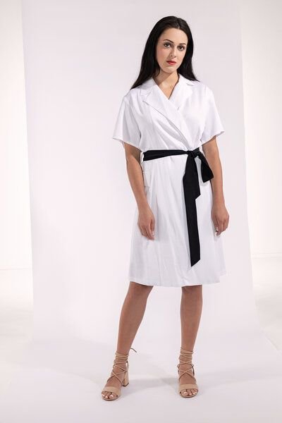 SinWeaver alternative fashion Kurzes Kleid, Wickelkleid ausgestellt Blazerkleid