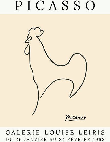 Photocircle Poster / Leinwandbild - Picasso Hahn – beige