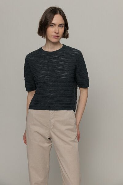 Rifò - Circular Fashion Made in Italy Elisa Kurzarm-Pulllover aus recykelter und Bio-Baumwolle