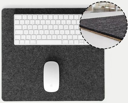 smukbird Schreibtischunterlage "Tastatur & Mouse | klein" Filz und Kork