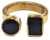 Swahili Coast Messing Fingerringe - TRIANGLE & GEO INLAY - Recycling Messingschmuck