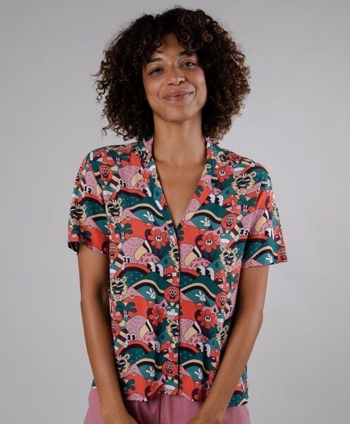 Thumbnail - Brava Fabrics Kurzarm-Bluse Yeye Weller Aloha