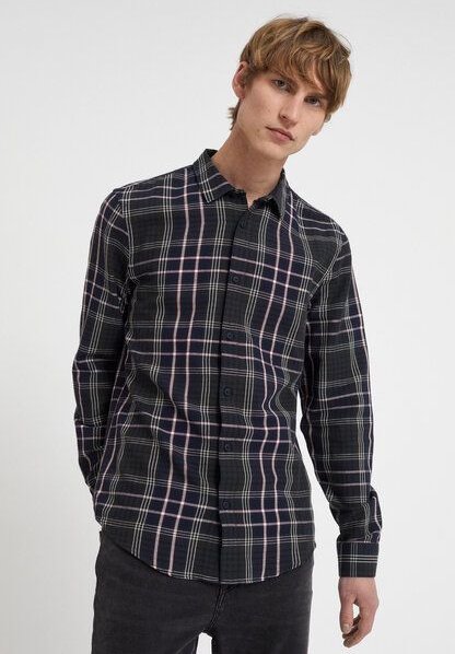 ARMEDANGELS LINAAS BOLD CHECK - Herren Hemd aus Bio-Baumwoll-Leinen Mix