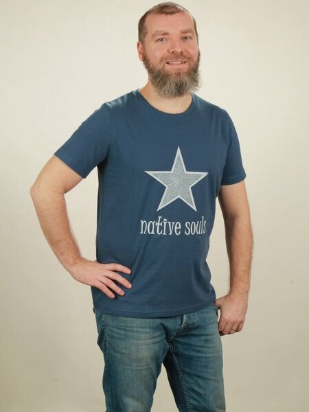 NATIVE SOULS T-Shirt Herren - Star - dark blue