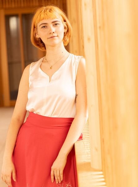 Peaces.bio - handbedruckte Biomode Edles Seidentop aus Love Silk