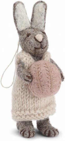 Gry & Sif Grauer Hase mit Lavendel-Ei