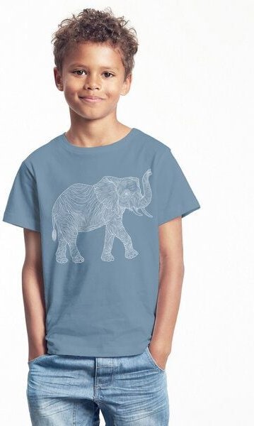 Peaces.bio - handbedruckte Biomode Bio-Kinder T-Shirt "Babyelefant"