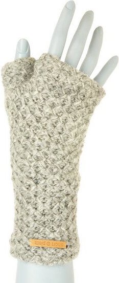 short'n'pietz Schurwollhandstulpen mit Wabenstrickmuster, handgestrickt