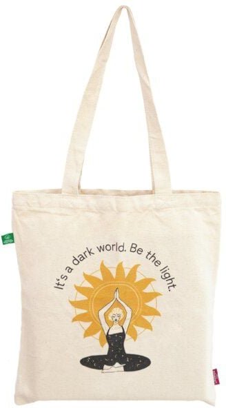 Divasya Jutebeutel mit Yoga-Motiv aus 100% feste Biobaumwolle | Yoga Geschenk