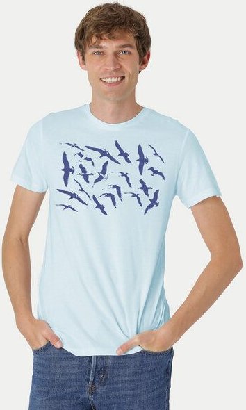 Peaces.bio - handbedruckte Biomode Fit T-Shirt Möwen Herren