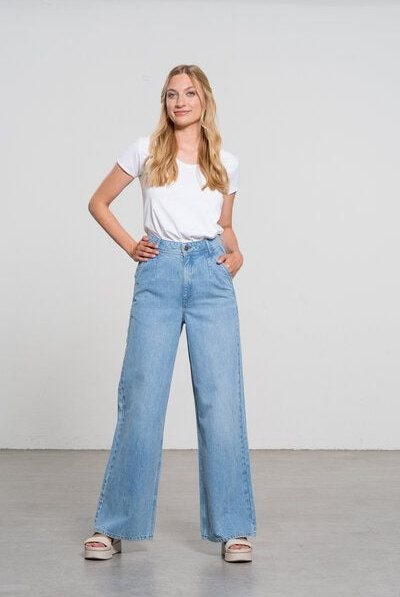 Feuervogl fv-Fyl:la | Wide Leg | High Waist | Pleat | Pure Denim
