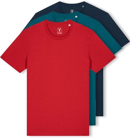 YTWOO 3er Pack Iconic Basic Unisex T-Shirt aus 100% Biobaumwolle| Viele Farbkombinatioben|Fair|Nachhaltig