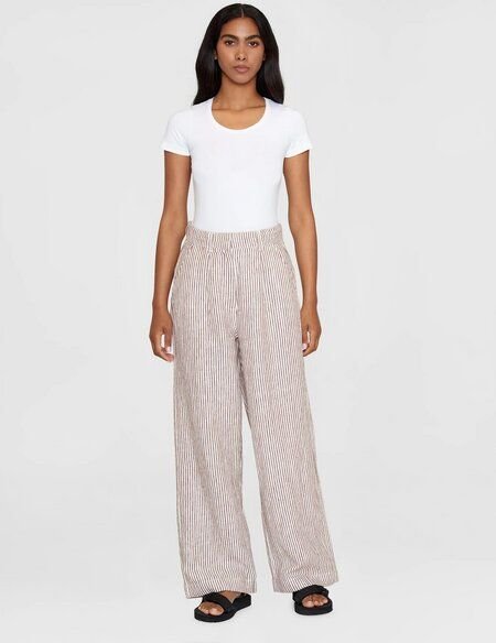 KnowledgeCotton Apparel Lange Hose STRIPED POSEY aus Bio-Baumwolle