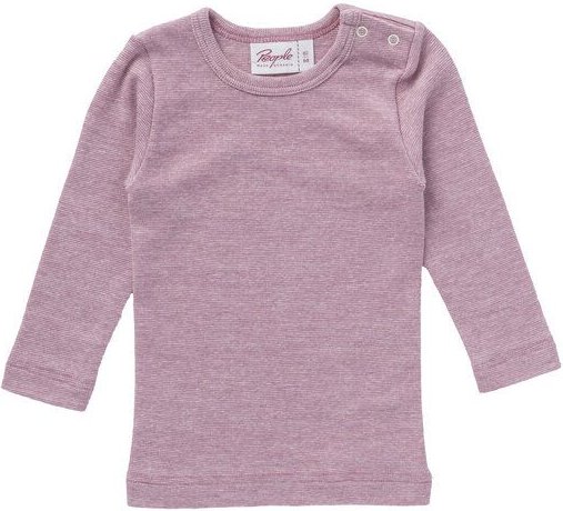 People Wear Organic Baumwolle-Wolle-Seide Langarm-Shirt, uni meliert