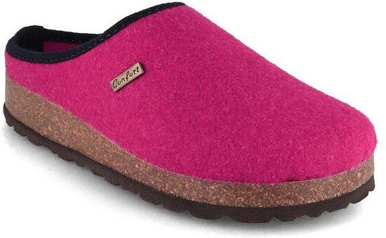Tuffeln Vegane Hausschuhe im Tiroler Clogs Design - Unisex Filzpantoffeln mit Korkfußbett