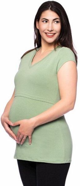 Milchshake 108 BASIC Umstands- und Stillshirt V-Neck mit kurzarm aus weicher Bio-Baumwolle