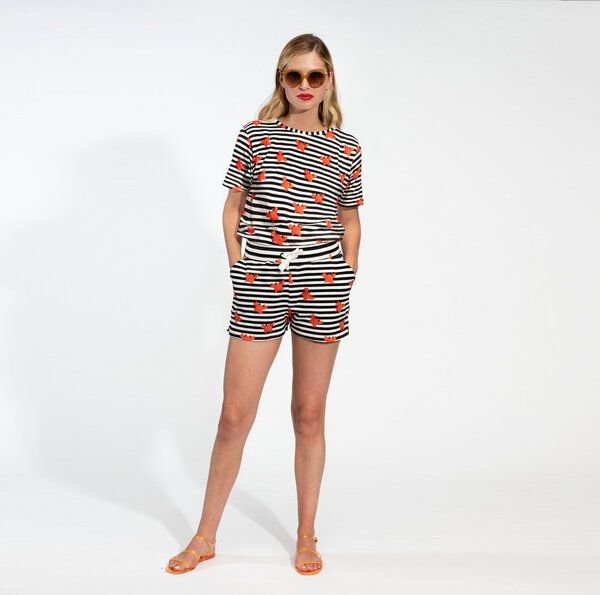 Snurk Damen Shorty und T-Shirt , Krabben Design 100 % Bio-Baumwolle