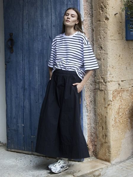 WOTE Damen Oversized Streifen T-Shirt aus Bio-Baumwolle