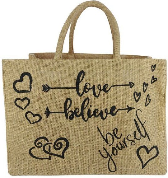 Domelo große Jute Einkaufskorb, Vegane Einkaufstasche nachhaltige Handtasche/ Shopper