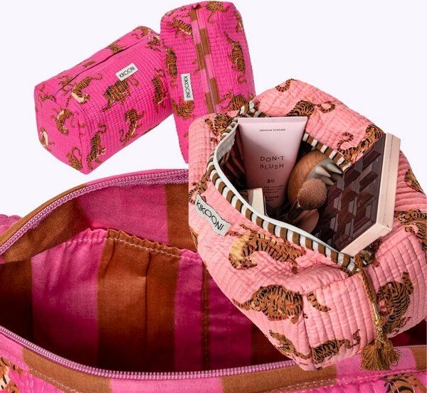 KIKOONI handgefertigte Kosmetiktasche "Electric tigress"