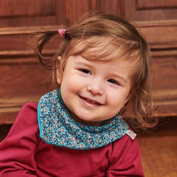 Cheeky Apple Wendbares Bio-Dreieckstuch "Missy Flower|Nicki Pagoda Blue"