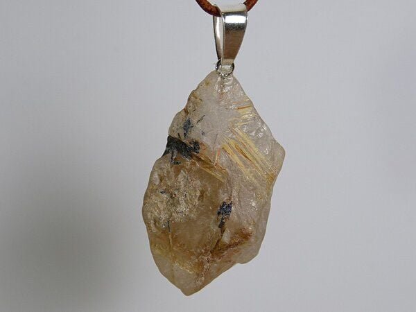 OneWorldMinerals Rutilquarz Edelstein-Anhänger, Brasilien, naturbelassen